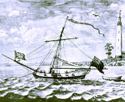 Armed Merchant Sloop at Boston Lighthouse
